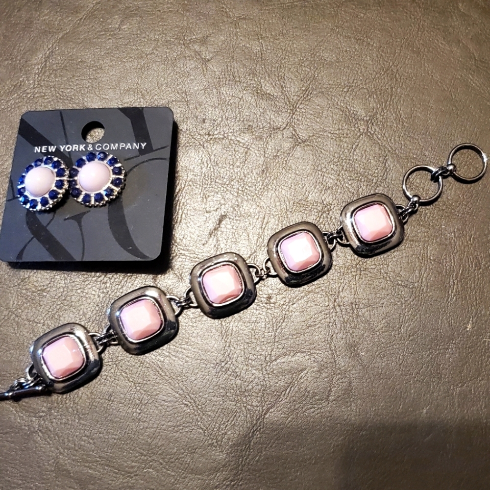 Earrings and toggle bracelet